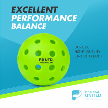 Pickleball United True Pro40 Balls | Precision Flight, Durable Design