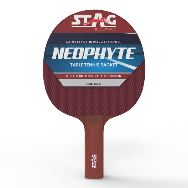 Stag Iconic Neophyte Series Table Tennis Racquet Maroon NavyBlue Stag Iconic
