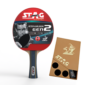 Stag Iconic Peter Karlson Gen 2 Table Tennis Racquet with Racquet Case