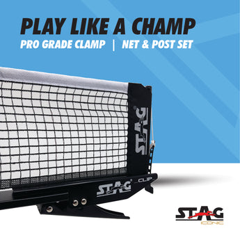 Stag Iconic Table Tennis Net & Post Set | Professional Grade