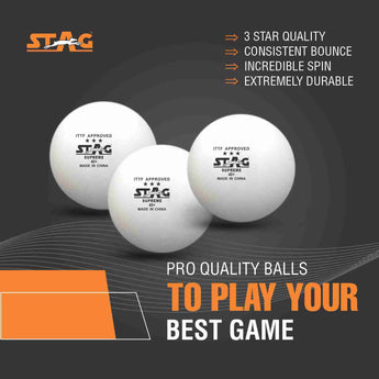 STAG Iconic Supreme Table Tennis (TT) Balls | Training, Tournaments, Recreational Play